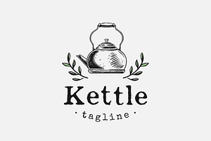 Classic hand drawn kettle logo