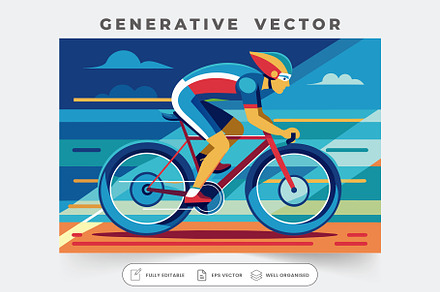 A man riding a bike down an urban st, a Graphic by Iftikhar Alam