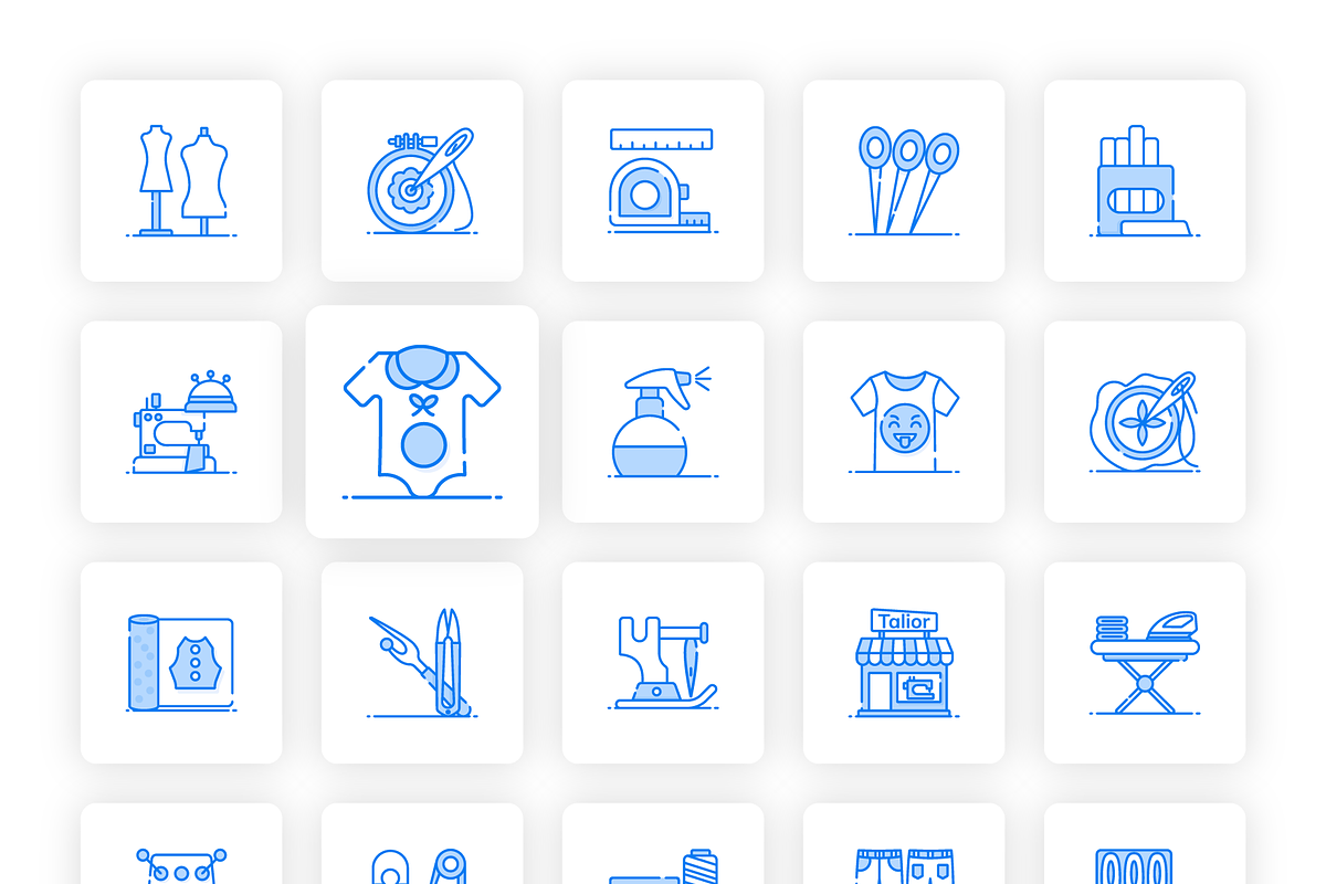 Tailoring Icons Set, an Outline Icon by Brickclay (Photo 6 of 7)