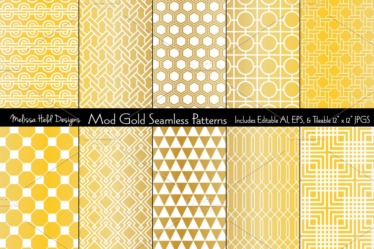Mod Gold Seamless Patterns