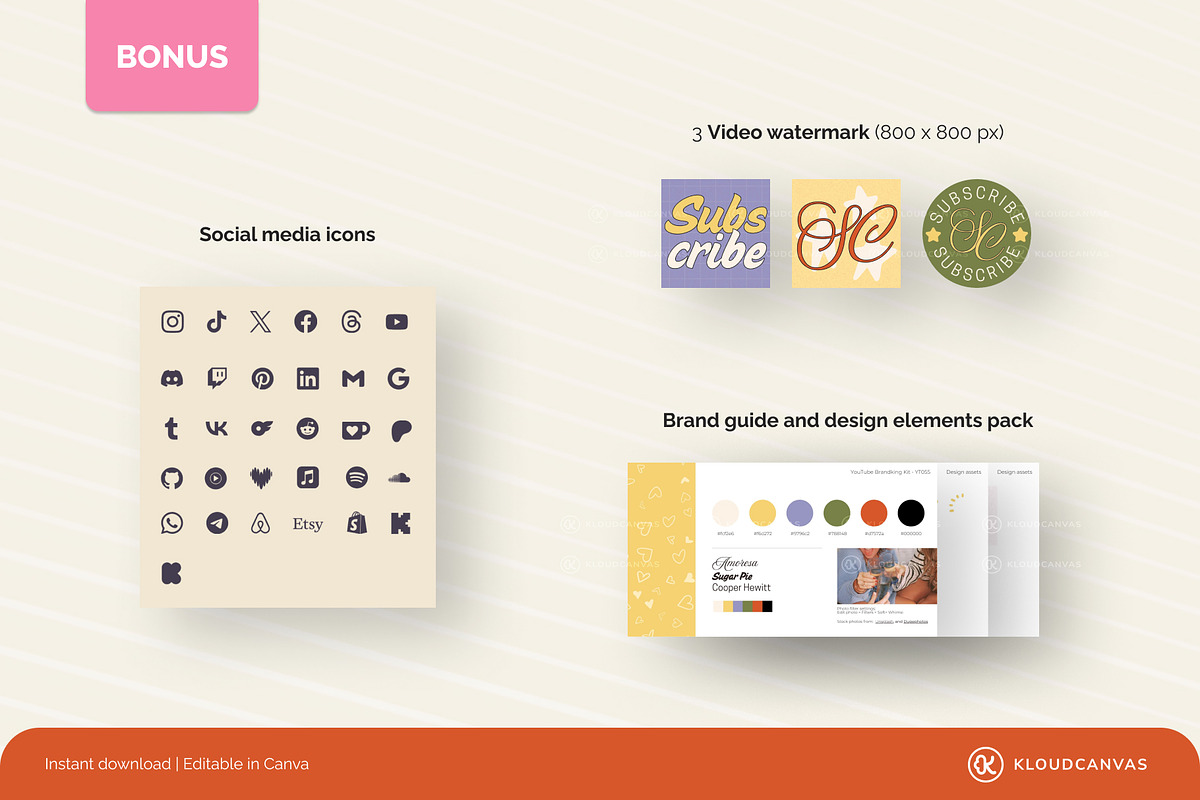 YouTube Branding Kit - Retro Collage, a Social Media Template by KloudCanvas (Photo 5 of 7)