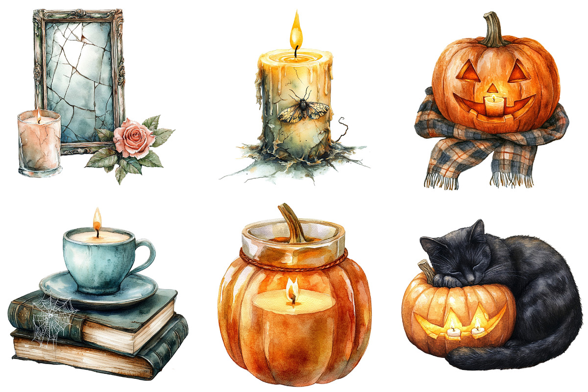 Creepy and Cozy Halloween Clipart, an Illustration by Daily.Designs (Photo 4 of 5)