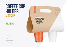 Coffee Cups Holder, Carrier Mockup