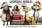 Whimsical Christmas Animal Clipart, an Illustration by OK Design (Thumbnail 1 of 5)