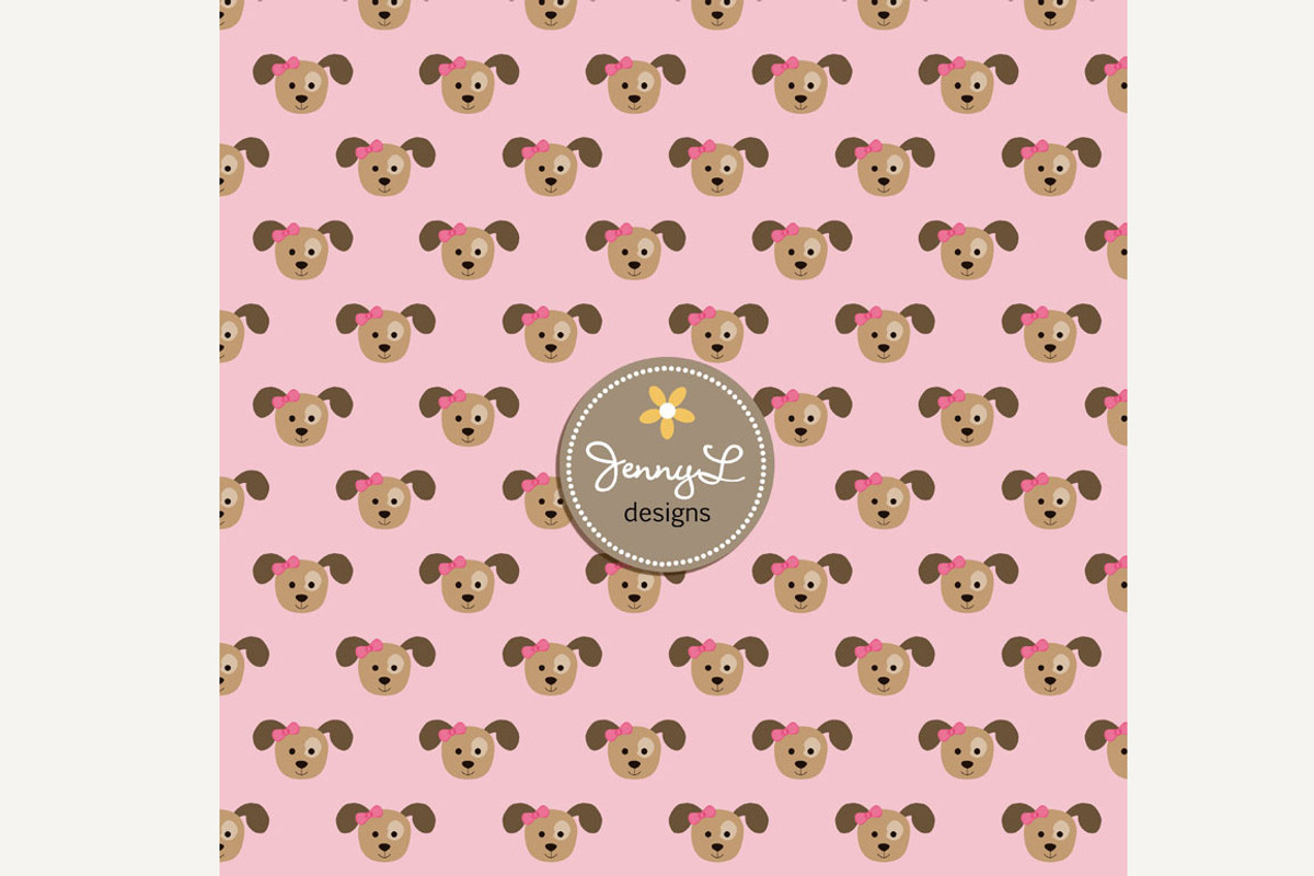 Girl Puppy Dog Digital Paper, a Pattern Graphic by JennyL Designs (Photo 3 of 5)