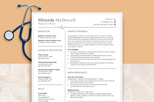 Professional RN Resume, a Resume Template by VictoriousVita