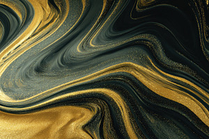Black and gold colors flow together, a Photo by Pavel_design