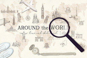 Around The World. Travel Bundle.