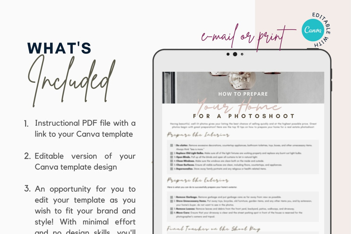 Home Photo Shoot Checklist - CANVA, a Presentation Template by RealEstateDreams (Photo 3 of 5)