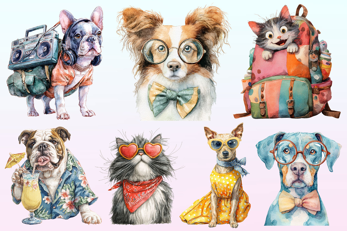 Quirky Dog and Cat Clipart, a Graphic by CitraGraphics (Photo 2 of 4)