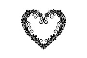 Floral Heart Frame Silhouette Pack, an Illustration by Artivon (Thumbnail 11 of 49)