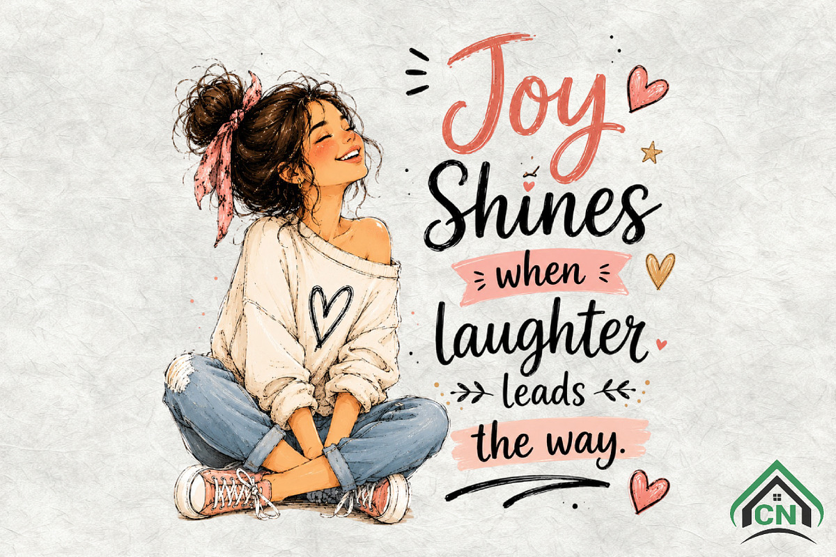 Joy Shines when Laughter Cute Girl, a Seasonal Illustration by Craft Nest (Photo 1 of 6)