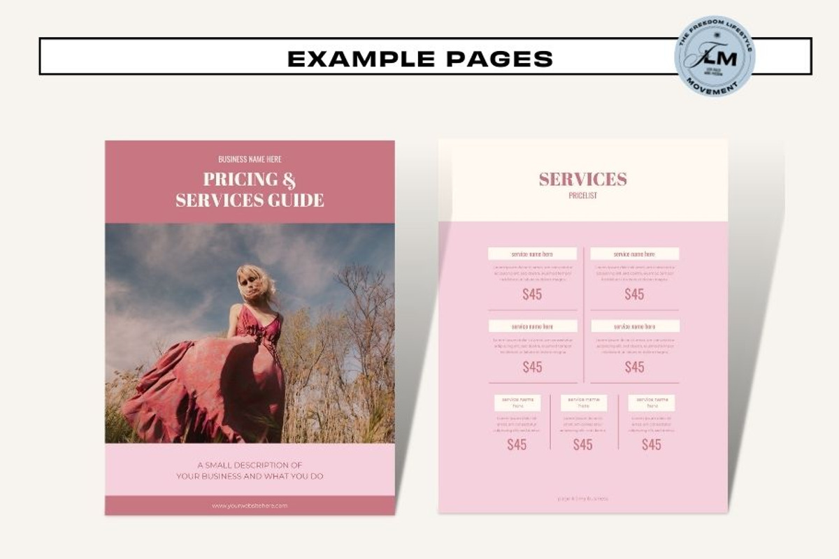 Pricing Guide - Pink Boho, a Templates & Theme by Freedom Business Shop (Photo 6 of 11)