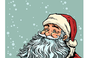 Pop Art Retro Santa Claus is smiling, an Object Illustration by studiostoks