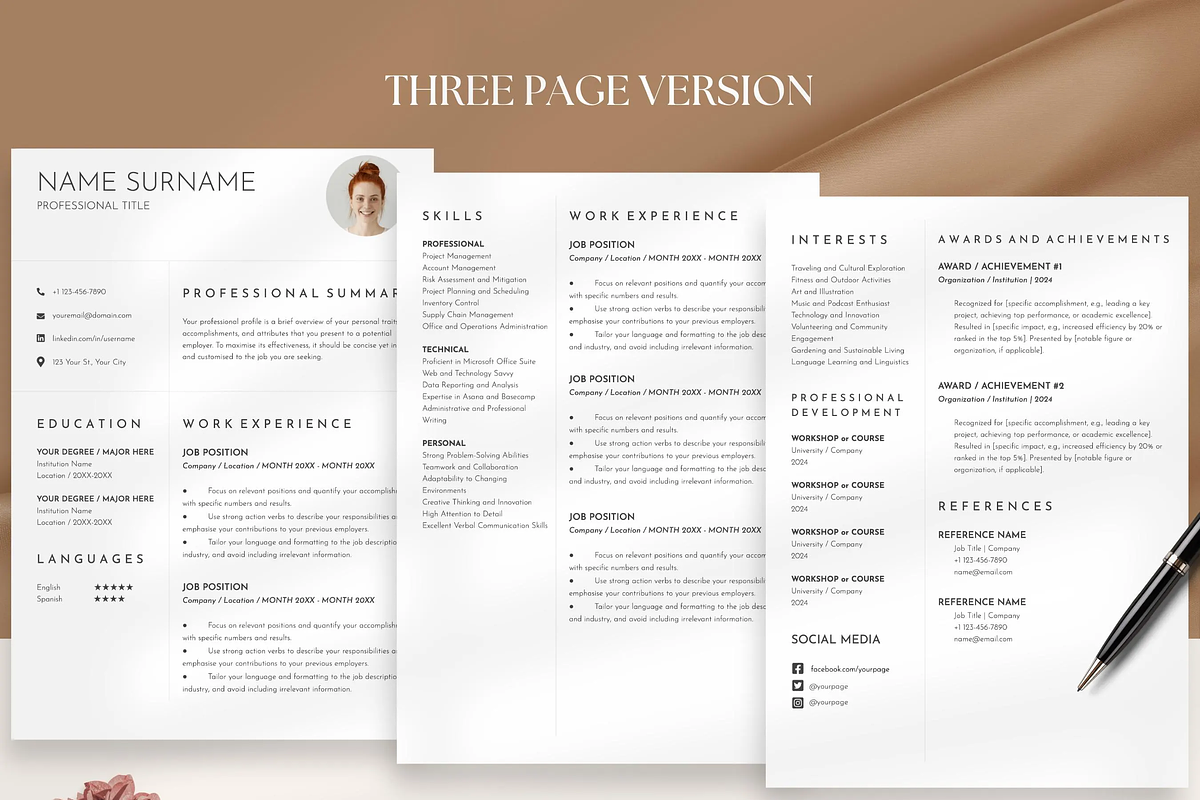 Professional Resume Template Word, a Resume Template by OkiDocs Resume Templates (Photo 8 of 11)