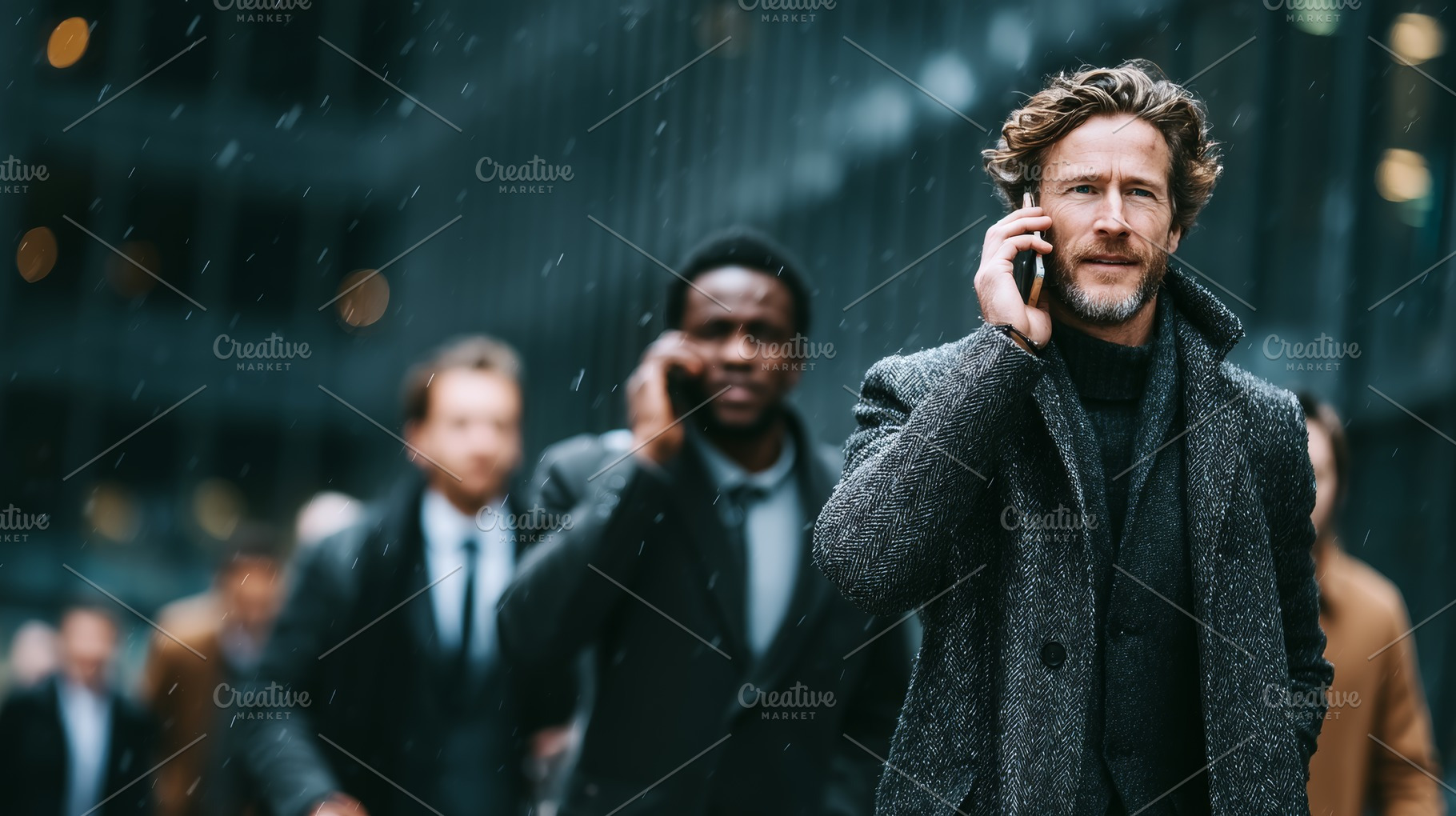 Diverse professionals commuting outdoors in winter with business attire and pho, a Person Photo by AS photostudio
