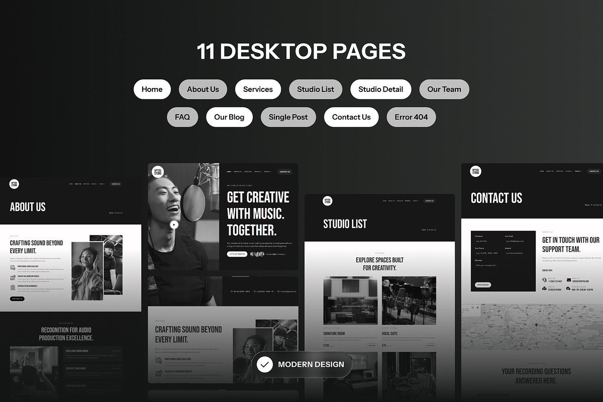 Recording & Music Studio Elementor, a WordPress Template by SLAB! Design (Photo 2 of 5)