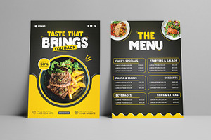Modern 2 Page Food Menu Template, a Brochure Template by vectorlnk