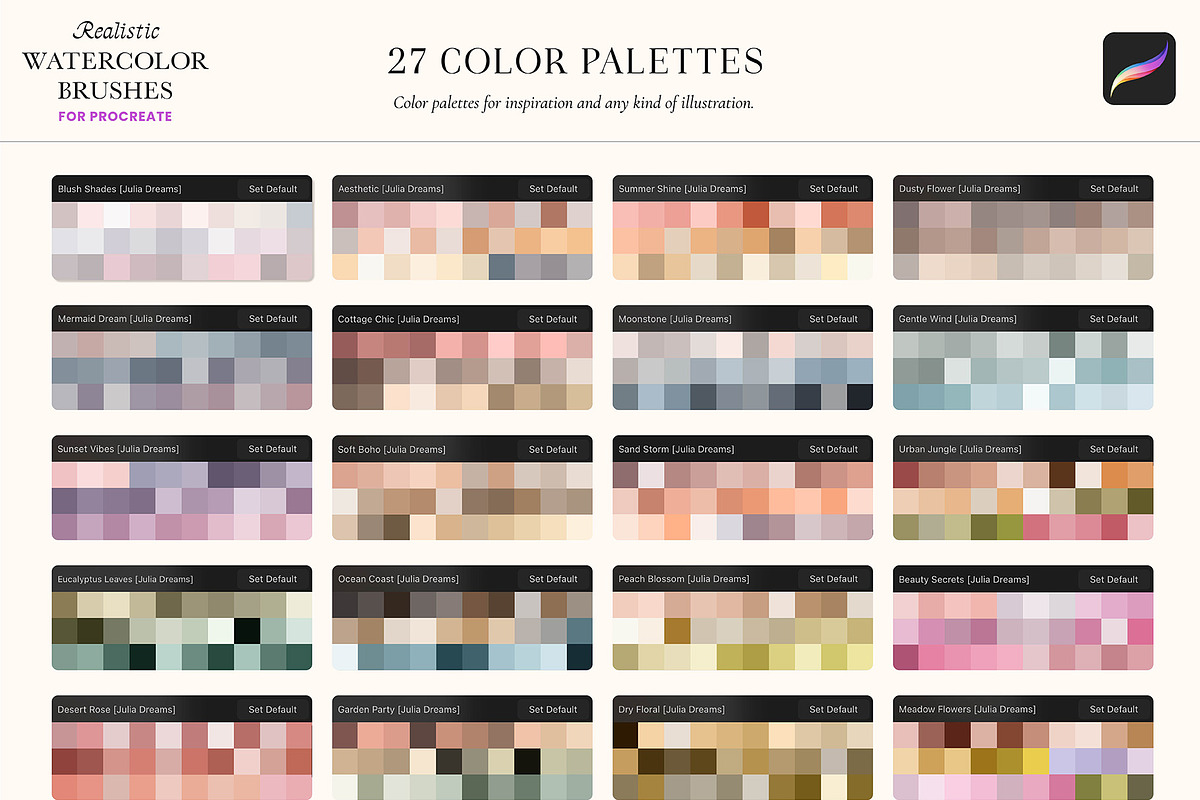 Real Watercolor Procreate Brushes, a Brush Add-On by Julia Dreams (Photo 10 of 11)