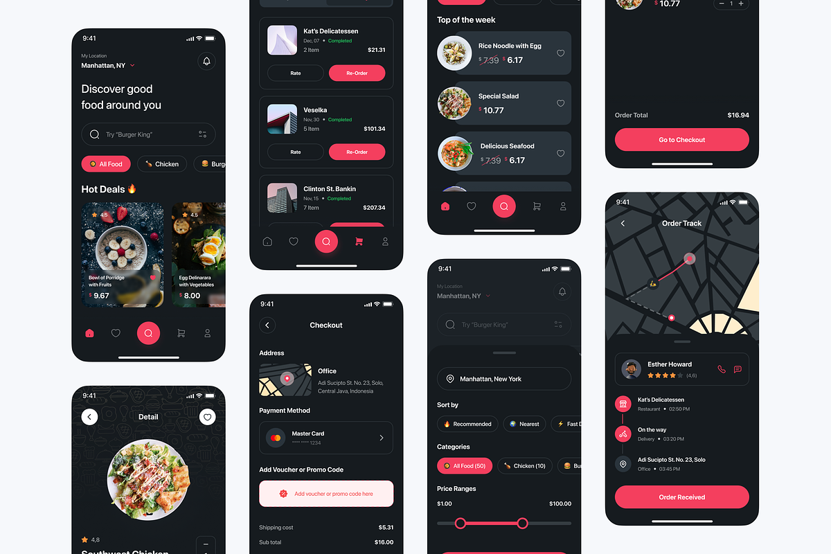 Foodline - Food Delivery App UI Kit, an UI Kit Template by Unpixel Design (Photo 6 of 6)