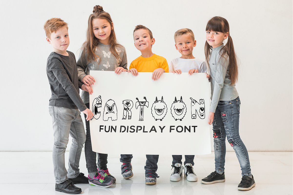 Cute Monsters, a Sans Serif Font by Dz Akali (Photo 1 of 3)
