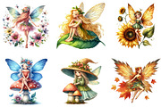Watercolor Fairy Clipart, an Illustration by DreamArtGraphic (Thumbnail 2 of 5)