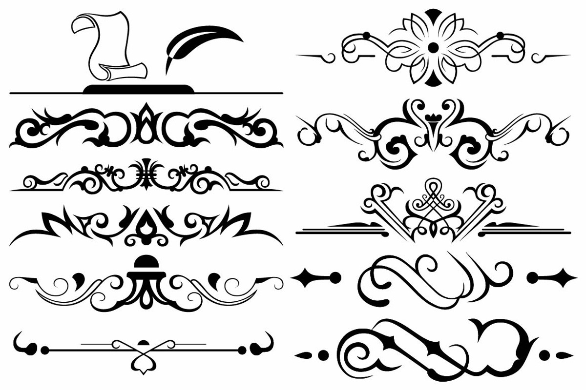 Vector set ornaments 20, a Pattern Graphic by LineworkStock