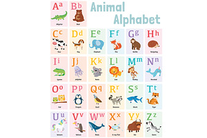 Cute Animal Alphabet Illustration