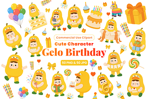 50 Kawaii Birthday Duck Clipart