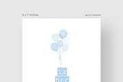 Balloon Calendar Birth Announcement, a Card Template by Filip Studio (Thumbnail 4 of 4)