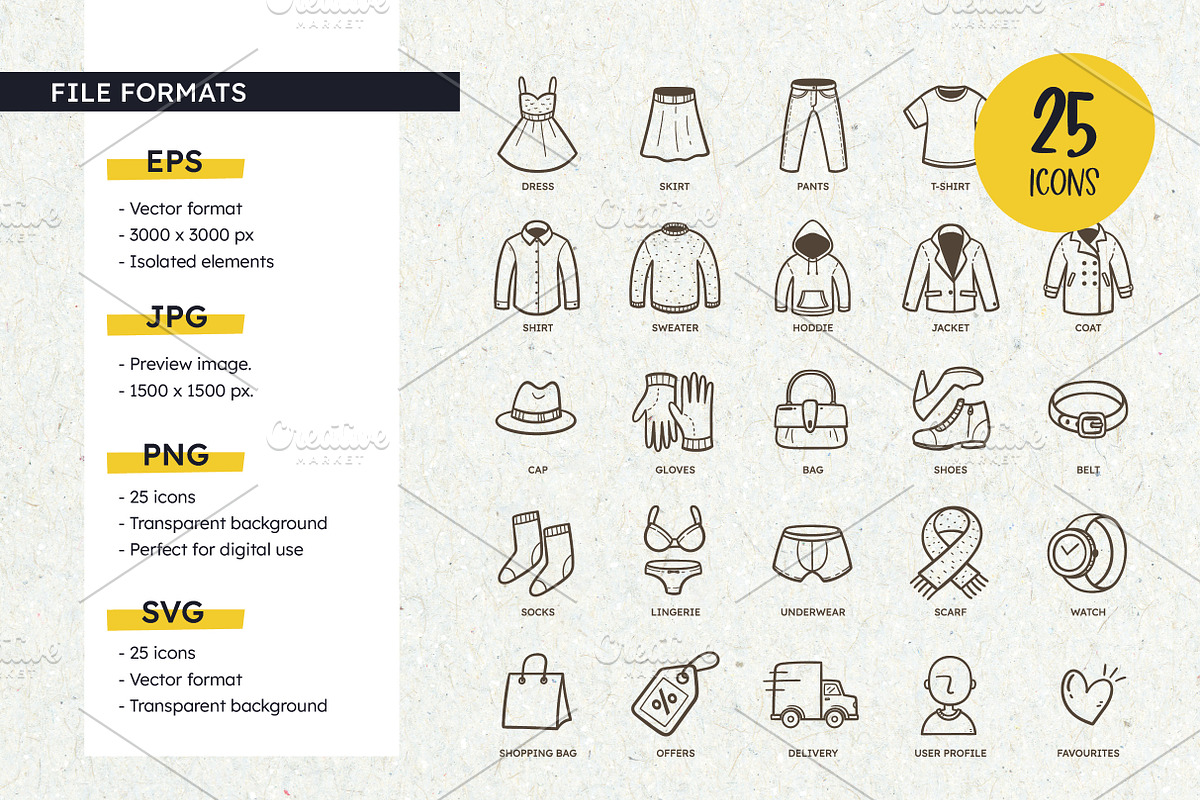 Fashion & Clothing SVG Icons, an Outline Icon by insemar (Photo 3 of 4)