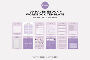 Lively Purple, Ebook Workbook Canva