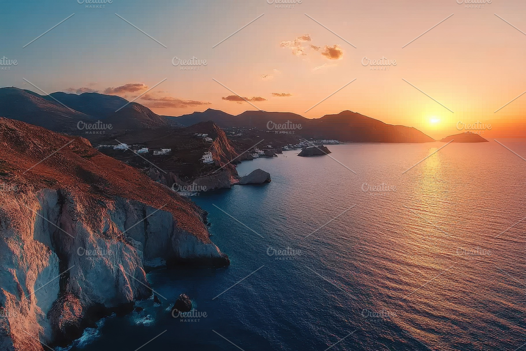Stunning sunset panorama over the se, a Photo by Iftikhar Alam