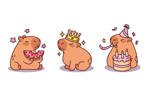 Cute capybara cartoon drawings, an Animal Illustration by art PVP - market