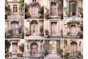 Pale Pink French Doors Paintings