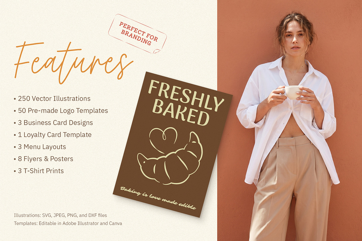 Whimsical Cafe & Bakery Branding Kit, a Branding & Logo Template by Vasya Kobelev (Photo 2 of 19)