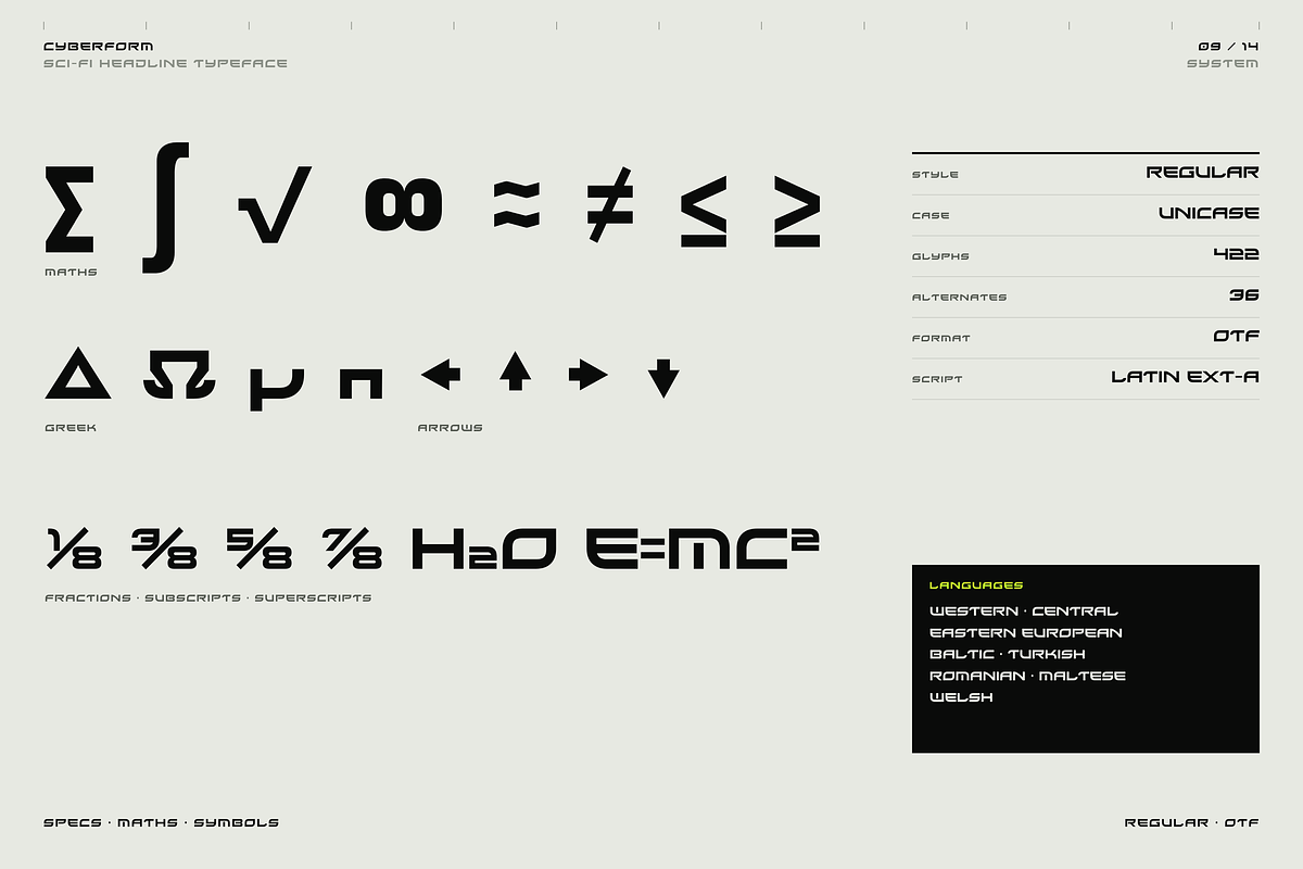 Cyber Form - Geometric Sci-Fi Type, a Sans Serif Font by HipFonts (Photo 8 of 13)