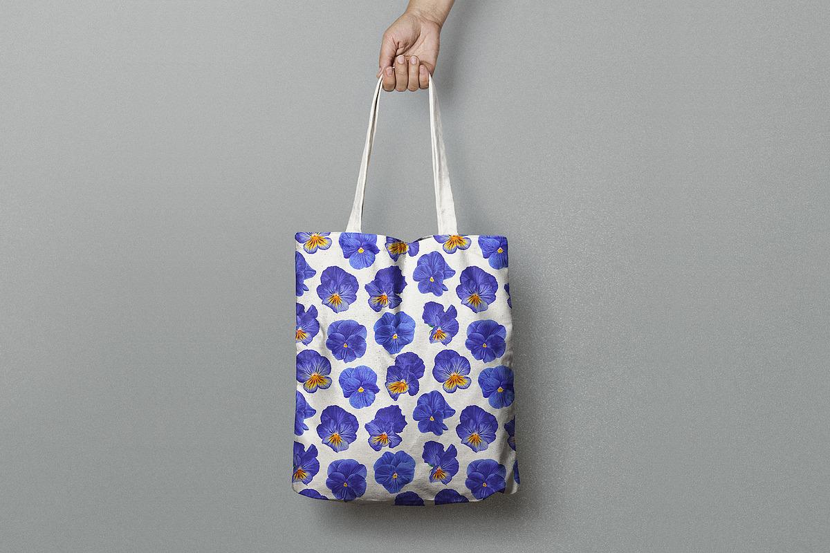Blue Pansies Seamless Pattern, a Pattern Graphic by MarynaPetrovska (Photo 4 of 11)