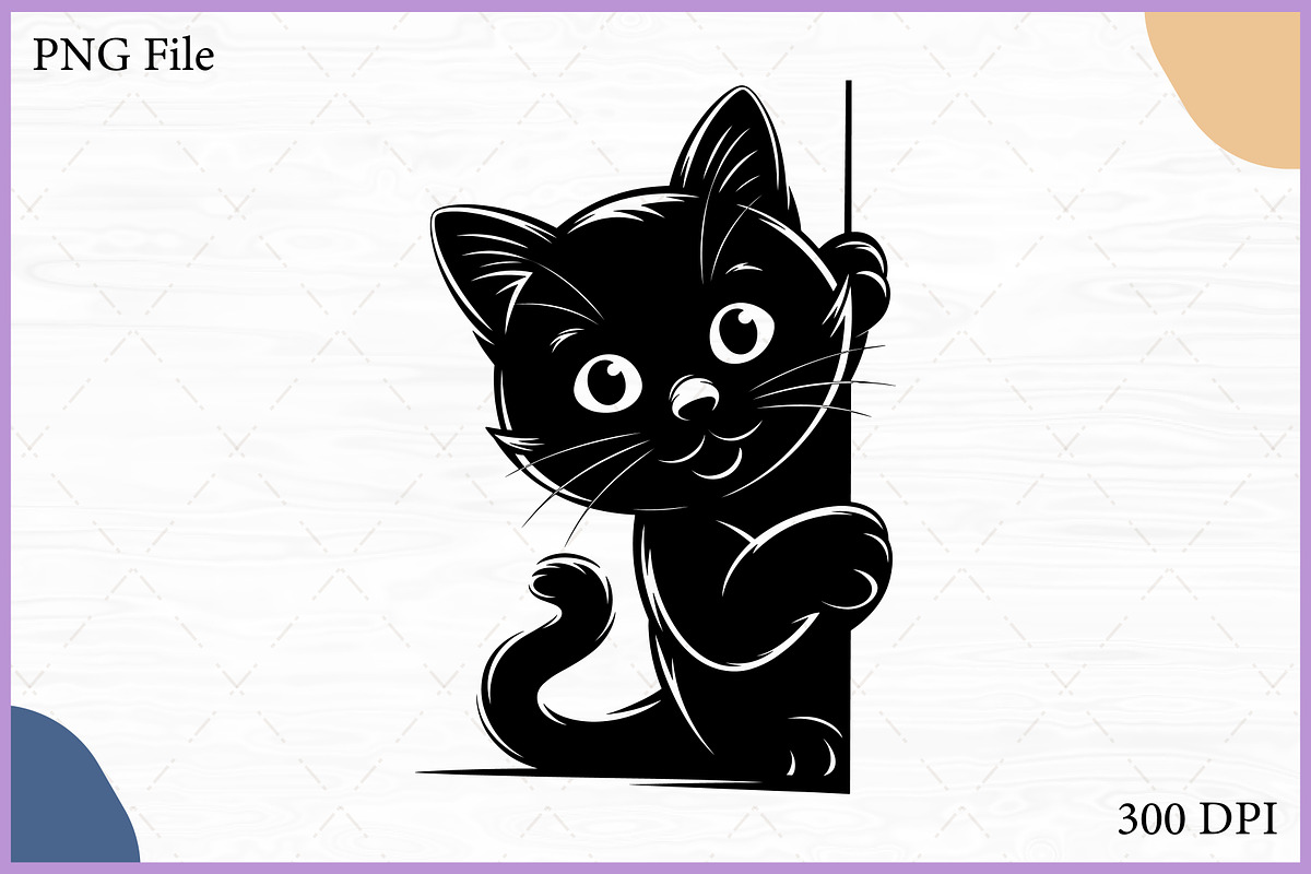 Black Cat Peeking Clipart SVG Bundle, an Animal Illustration by Gfx Expert Team (Photo 16 of 18)