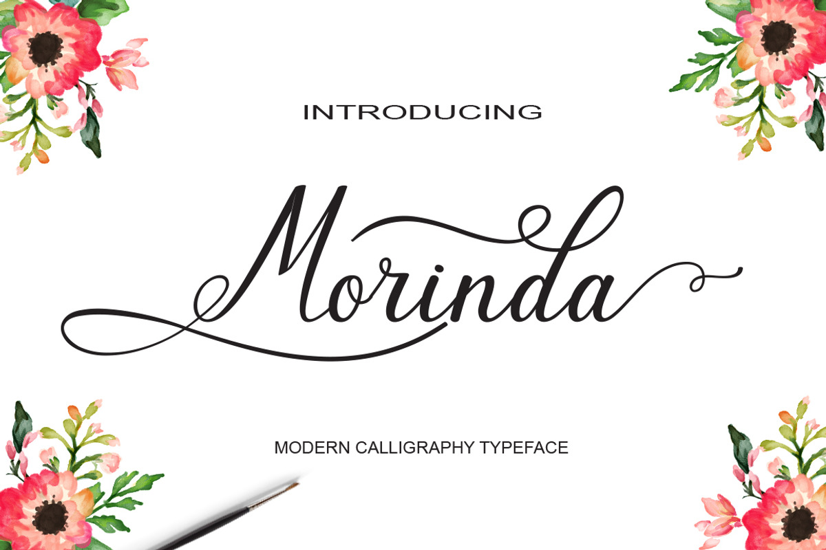 Morinda, a Script Font by NaldyStudio (Photo 1 of 7)