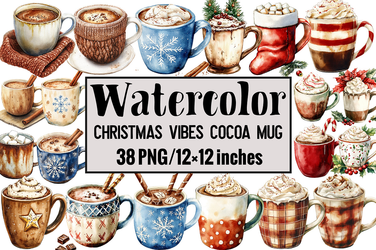 Christmas Vibes Cocoa Mug, an Illustration by Design Market (Photo 1 of 4)