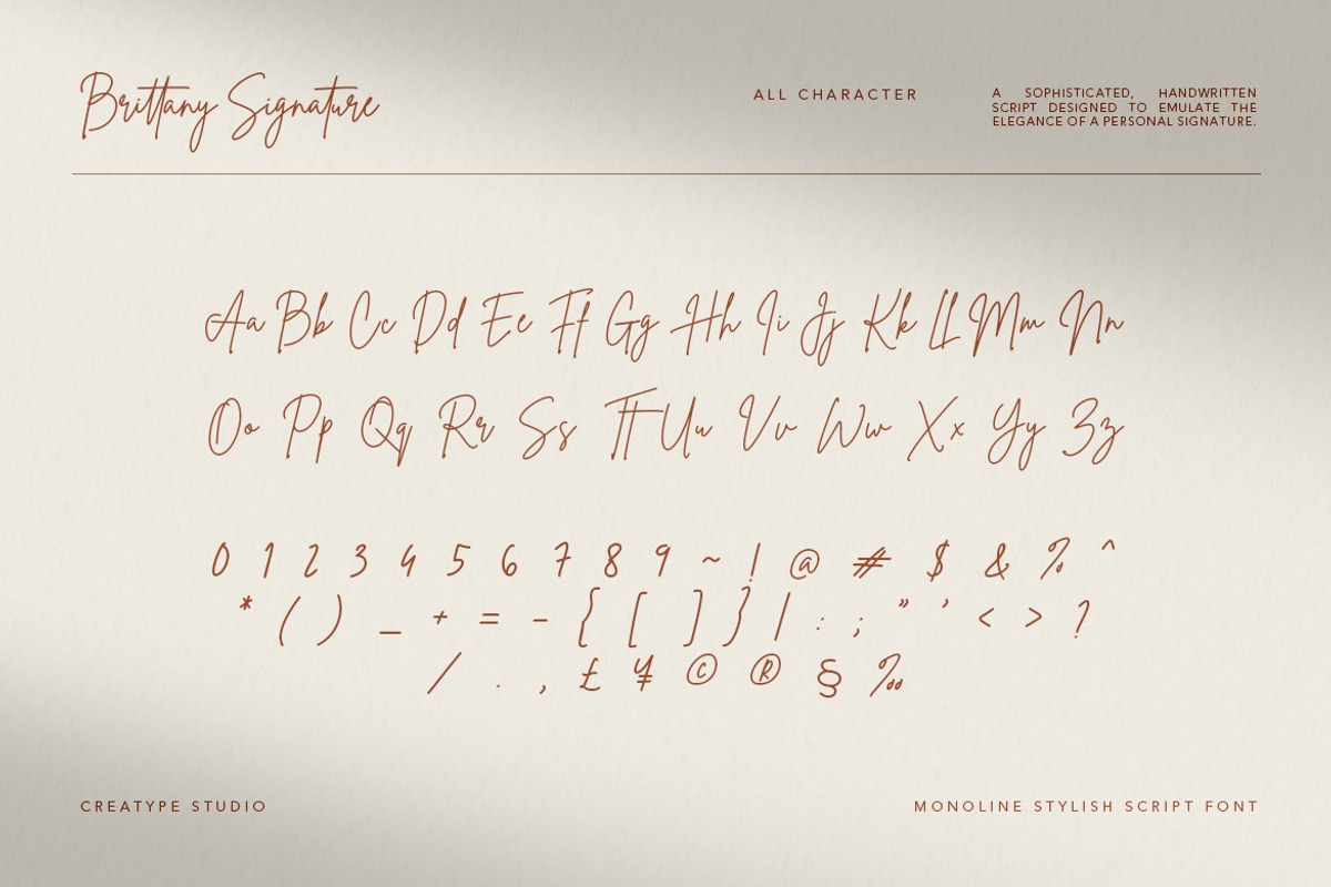 Brittany Signature Script, a Script Font by Creatype Studio (Photo 13 of 15)