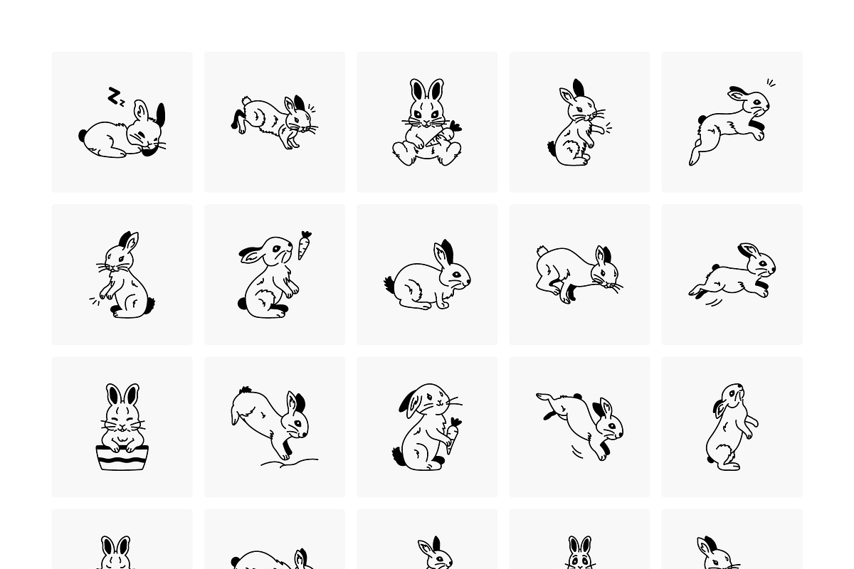 Bunny Drawing Icons, an Outline Icon by Prosymbols (Photo 5 of 5)
