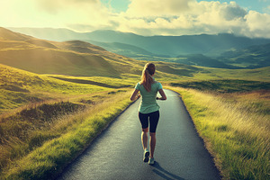Rear view on a woman jogging, a Sports & Recreation Photo by MistyDay
