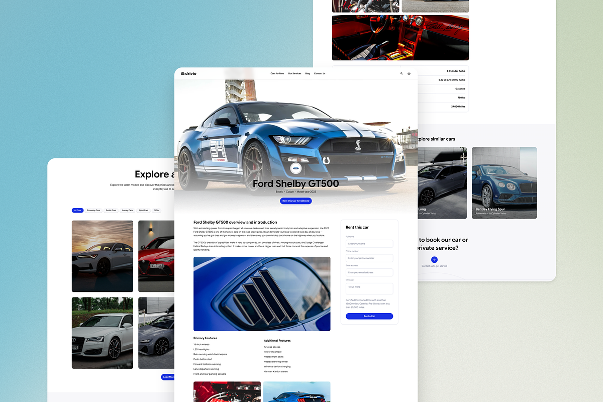 Drivio - car rental Framer template, a HTML Template by WhiteUI.Store (Photo 2 of 6)