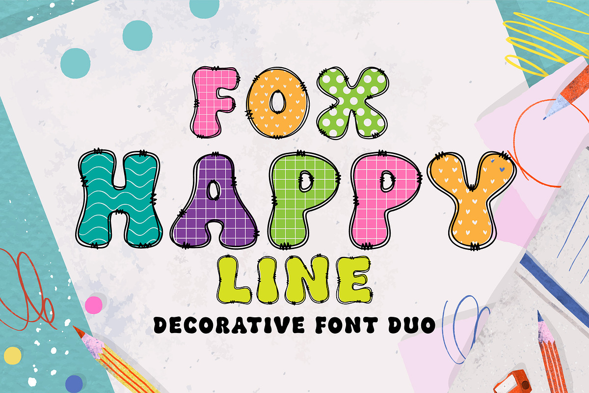 Fox Happy & Fox Happy Line Duo Font, a Symbol Font by Fox7 By Rattana (Photo 1 of 8)
