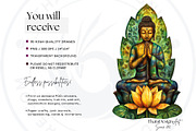Vibrant Buddha Clipart Set, a Decorative Illustration by ThatsDesignArt (Thumbnail 2 of 10)