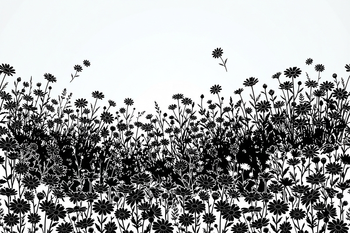 60 Daisy Flower Field Silhouette, a Seasonal Illustration by Amazin_art (Photo 15 of 22)