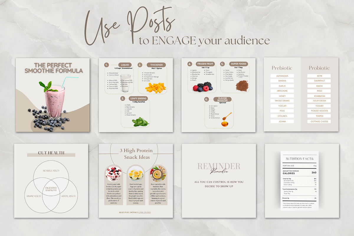 Nutrition Coach Instagram Template, a Social Media Template by Thrive Nutrition Studio (Photo 3 of 7)