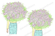 Spring Girls Clipart, a Person Illustration by GlamArtZhanna (Thumbnail 4 of 4)